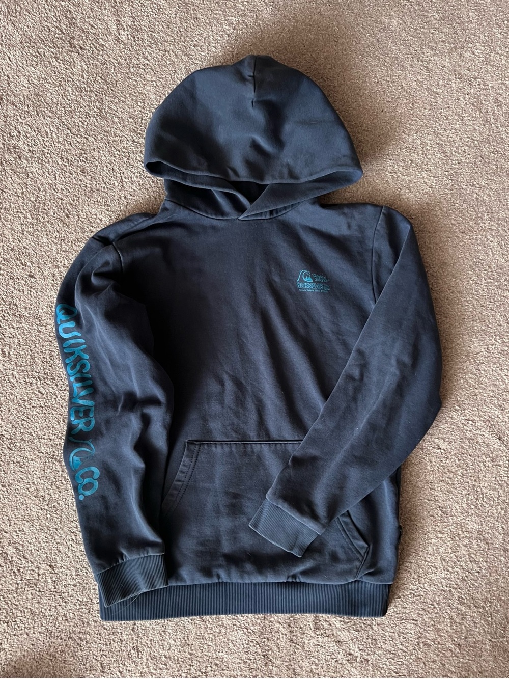 Quiksilver kids navy Logo Hoodie - Teal Print